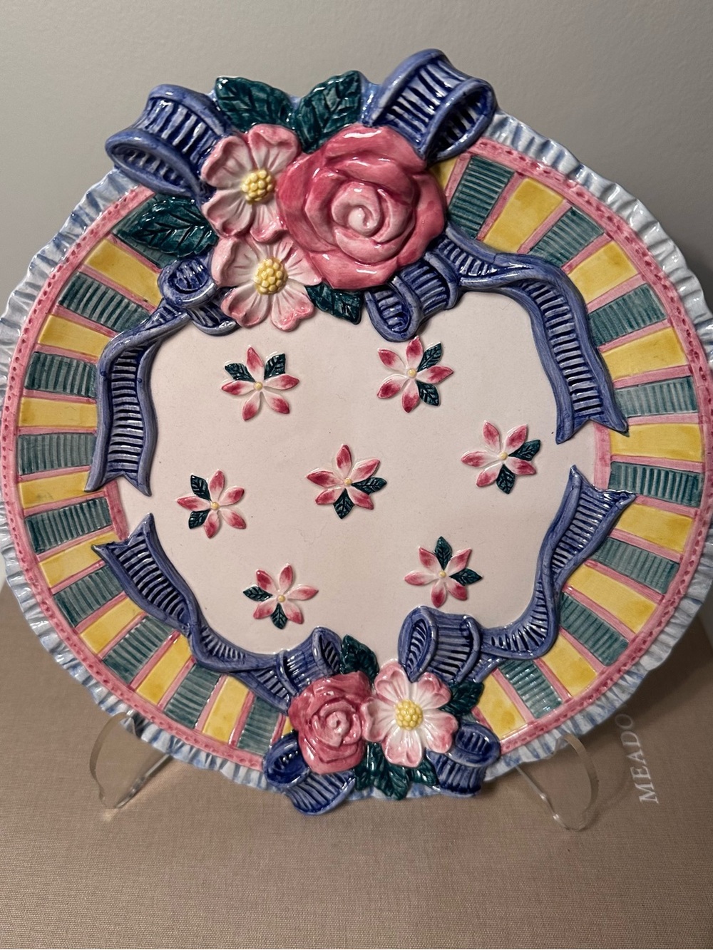 Fitz & Floyd Cotton Tailors Canape Plate 1995